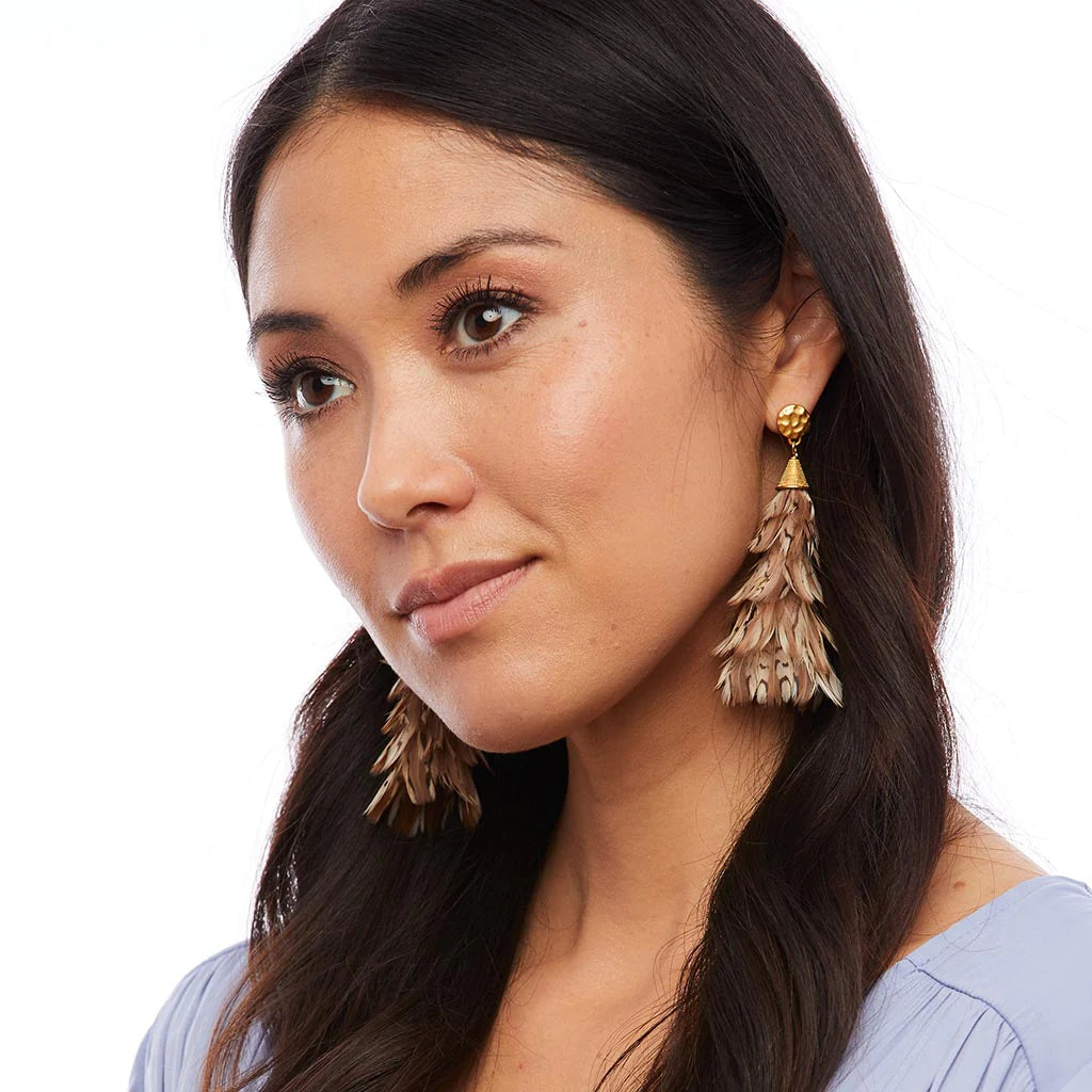 Anna Feathered Chandelier Earrings