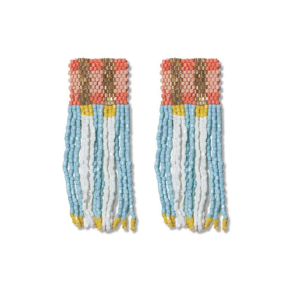 Ava Colorblock Fringe Earrings