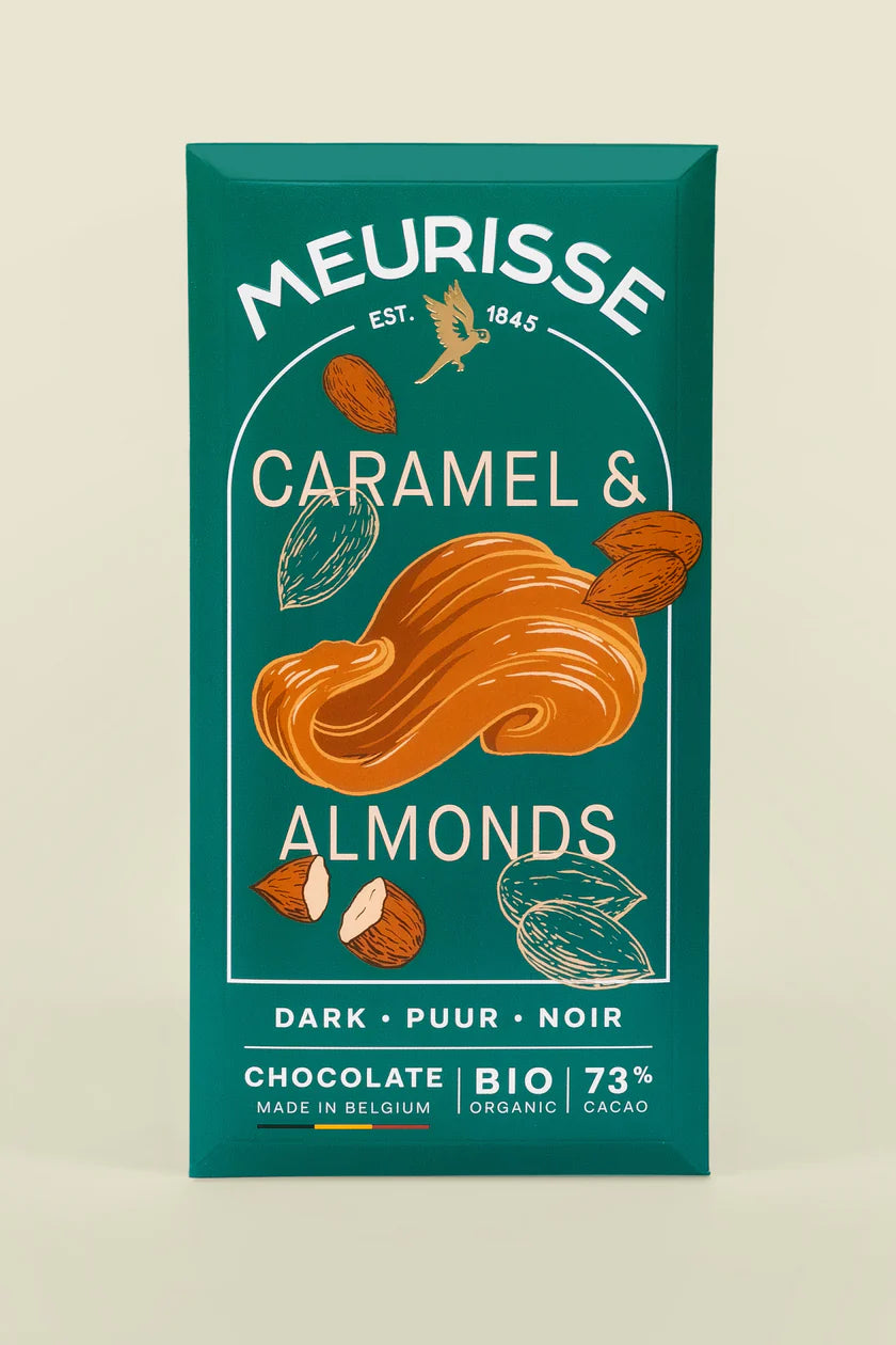 Meurisse Dark Chocolate Tablet with Caramel &amp; Almonds
