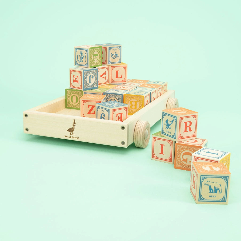 Classic ABC Blocks with Pull Wagon
