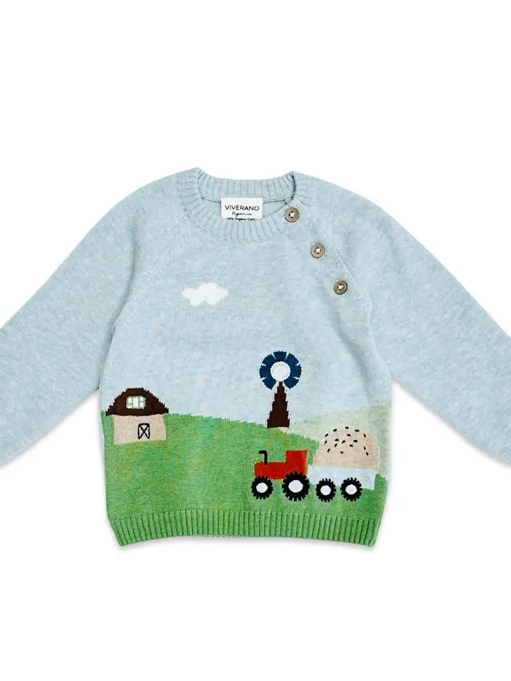 Farm Jacquard Knit Pullover Sweater