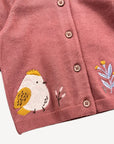 Floral and Bird Embroidered Cardigan