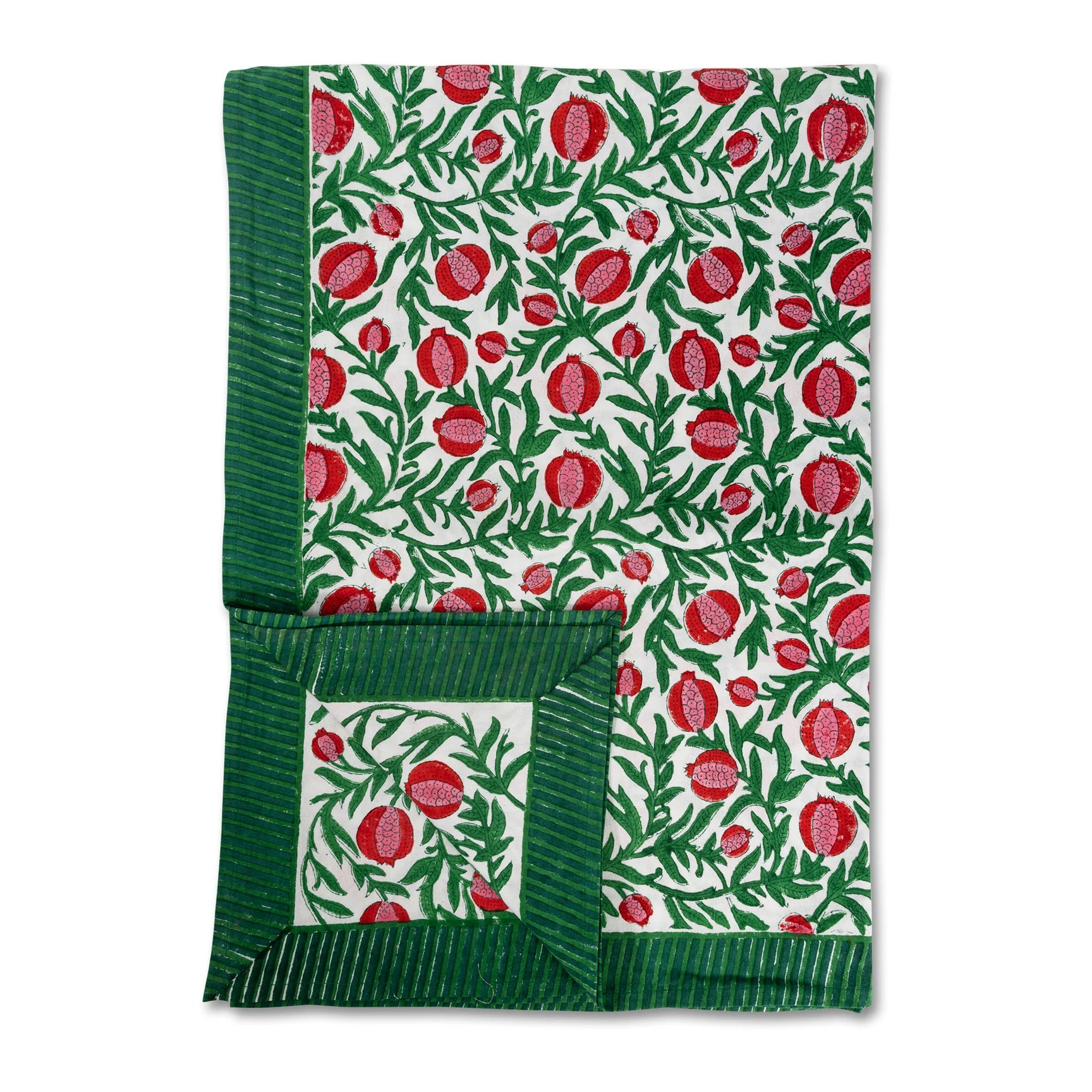 Block Print Holiday Tablecloth