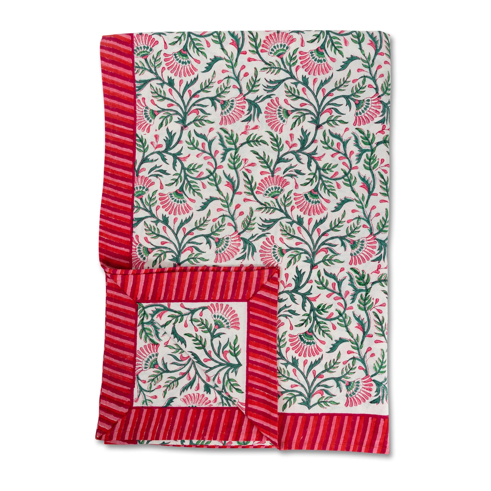 Block Print Holiday Tablecloth