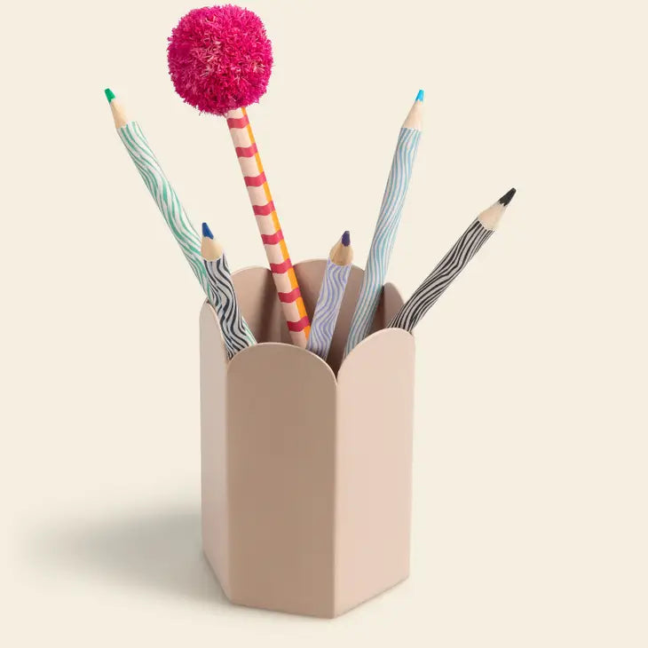Green Scallop Edge Pen Pot