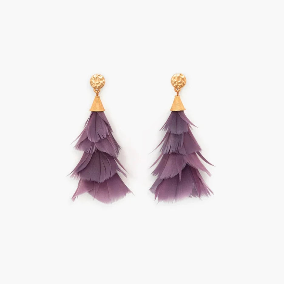 Anna Feathered Chandelier Earrings