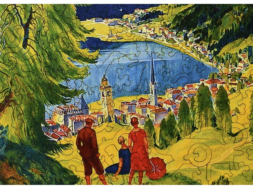 St. Moritz Travel Poster Wooden Puzzle