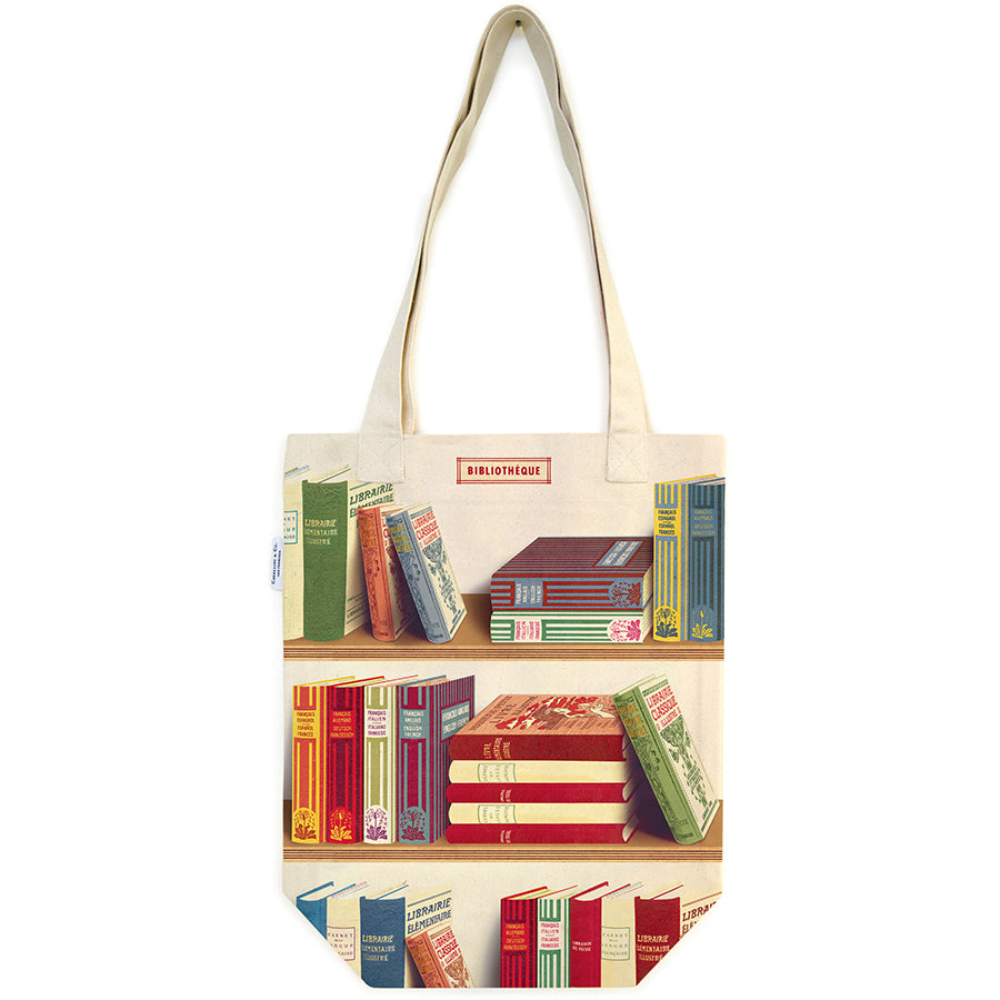 Library Books Canvas Tote
