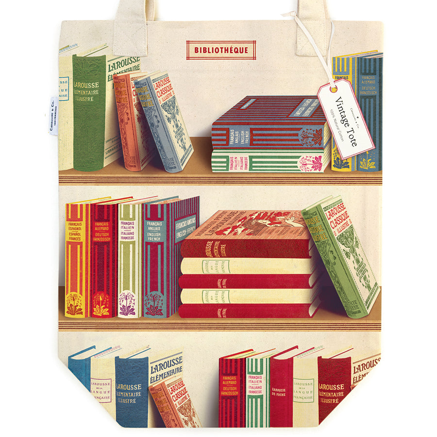 Library Books Canvas Tote
