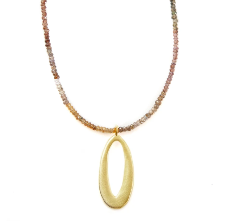 Medium Oval on Tundru Sapphires Necklace