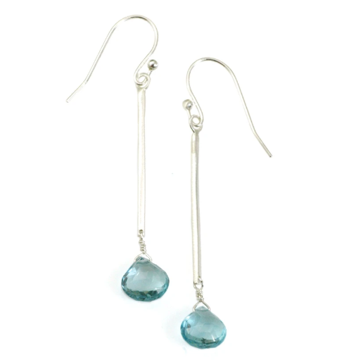 Blue Topaz Stick Earrings