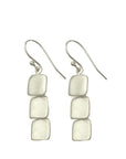 Triple Tab Silver Earrings