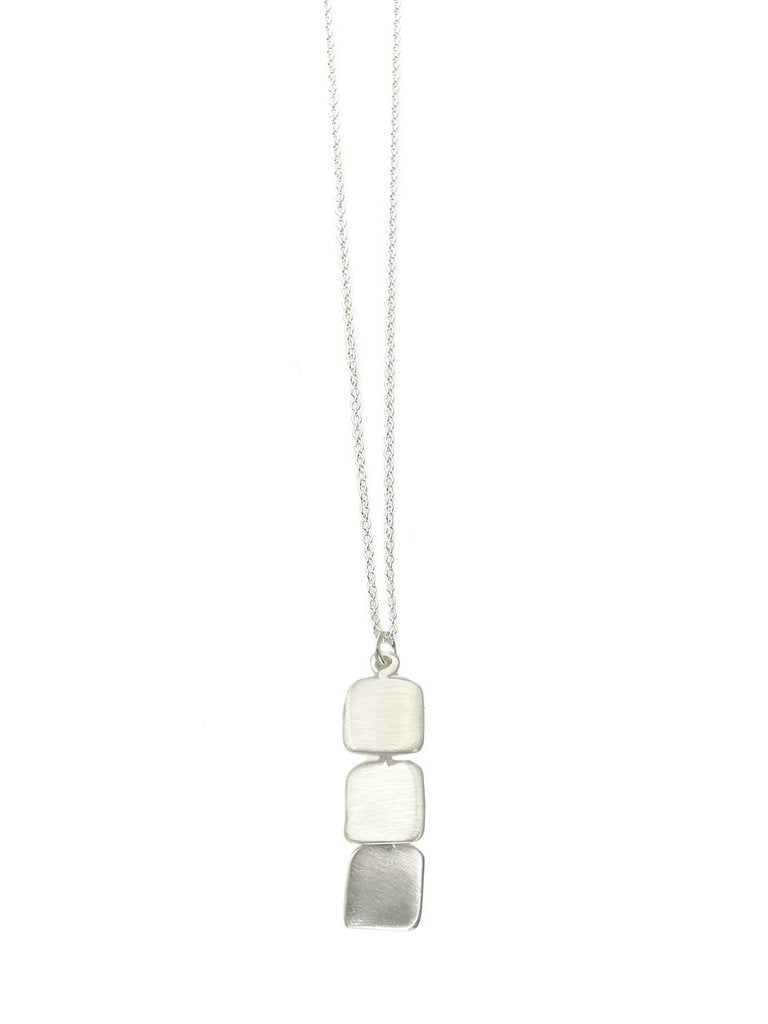 Triple Tab Silver Necklace