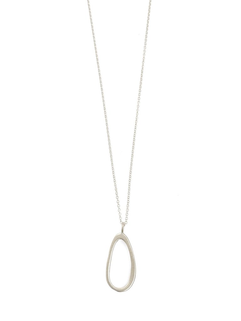 Small Oval Silver Necklace