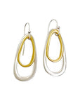 Double Ovals Mixed Metal Earrings