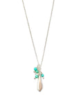 Tiny Drop Turquoise Silver Necklace