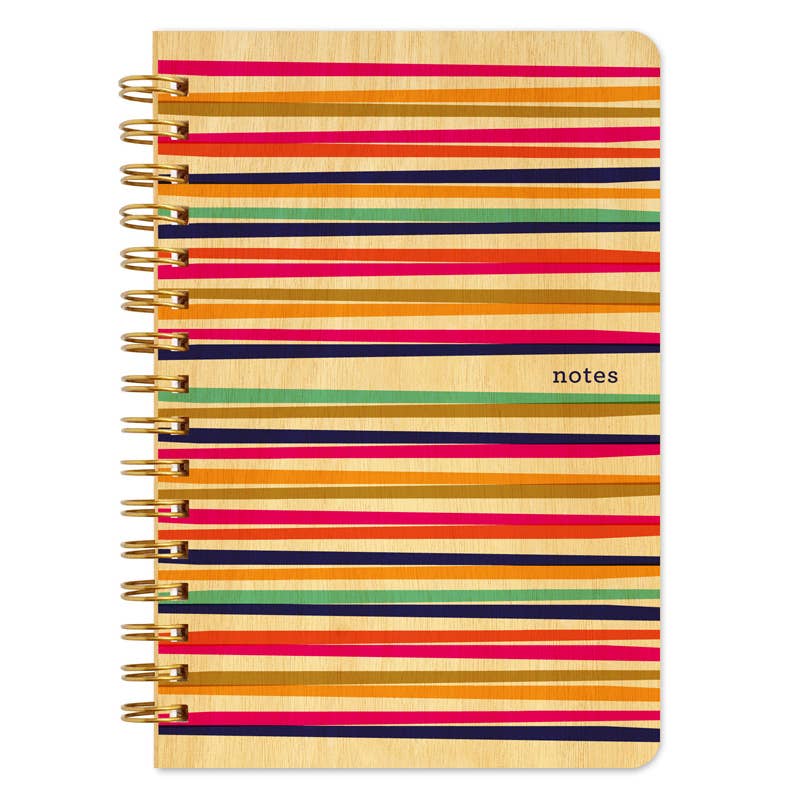 Party Lines Wood Notebook