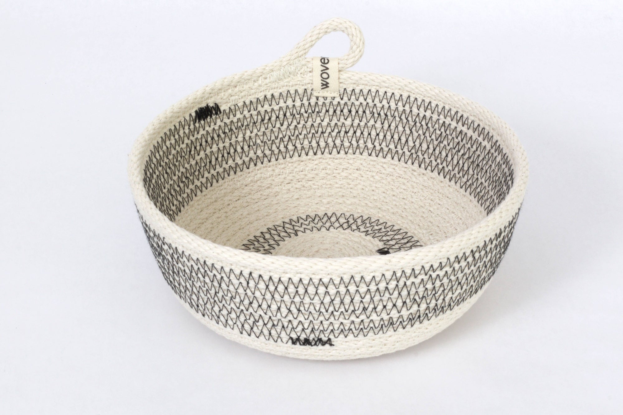 Small Striped Woven Bowl