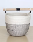 Woven Basket With Wooden Handle