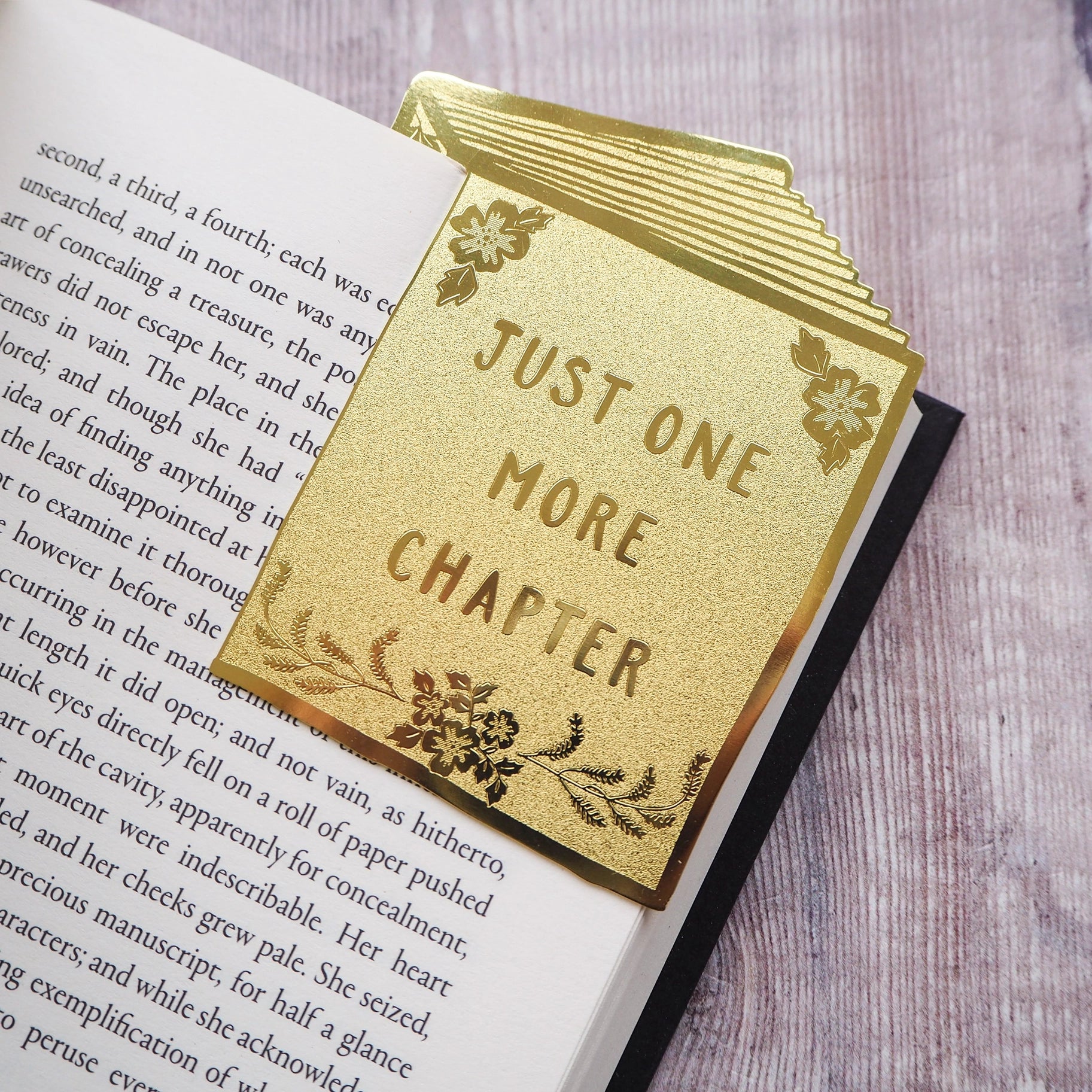 Just One More Chapter Brass Bookmark