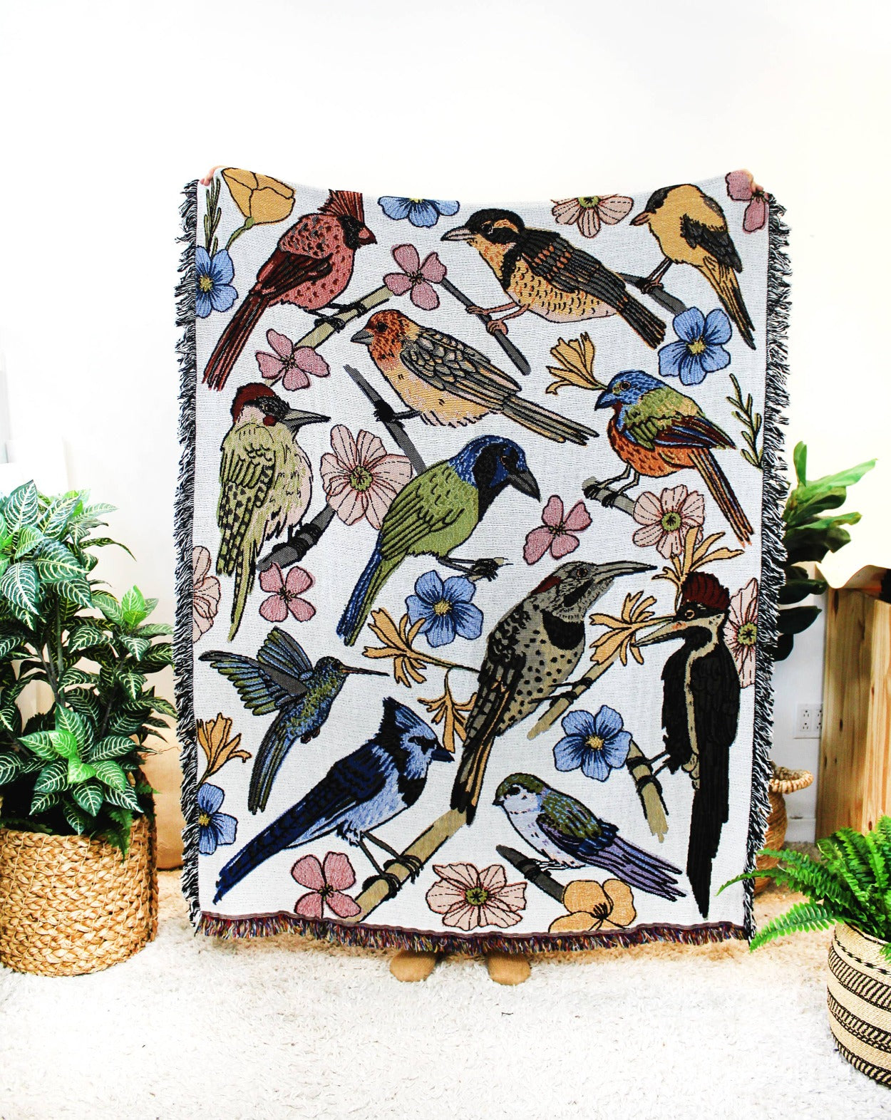Bird Watcher Tapestry Blanket