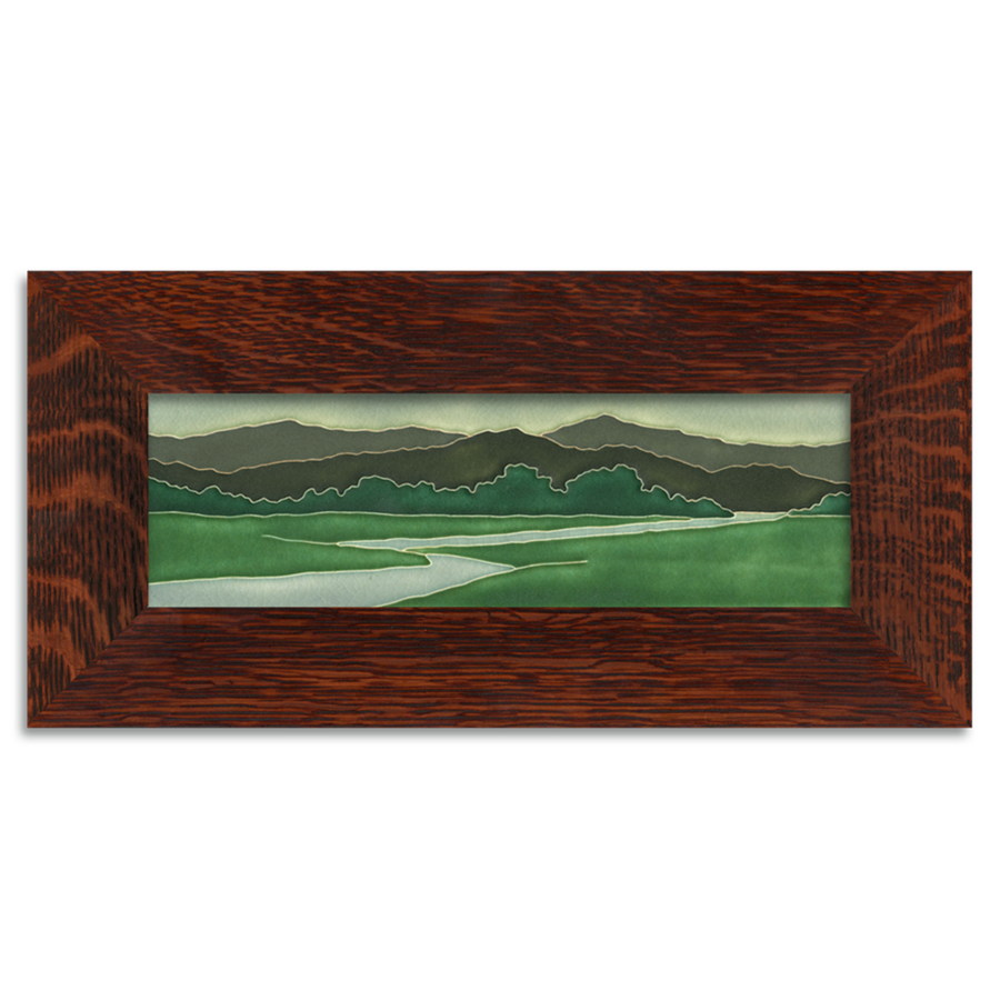 Riverscape-Framed Ceramic Tile