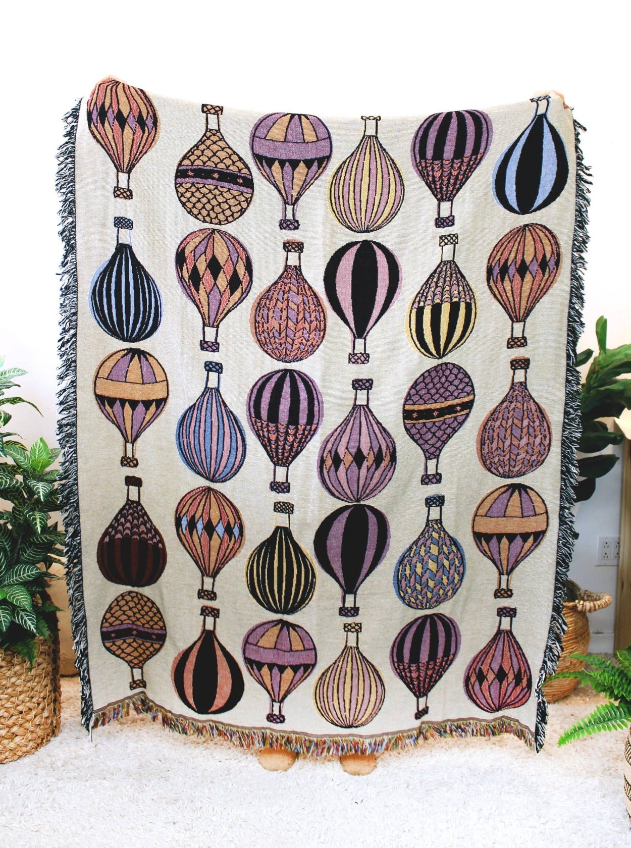 Hot Air Balloon Ride Tapestry Blanket