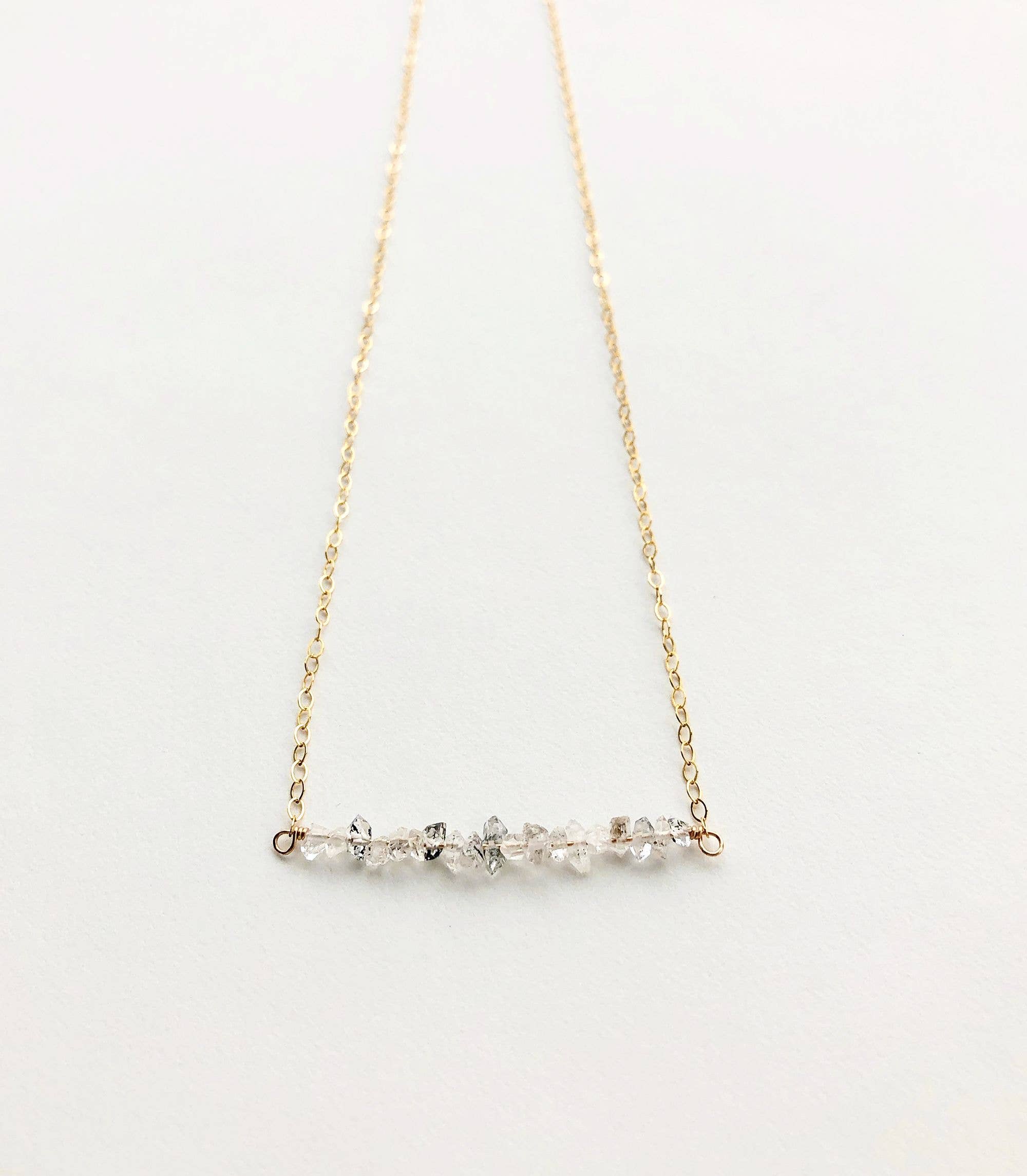 Herkimer Diamond Bar Necklace