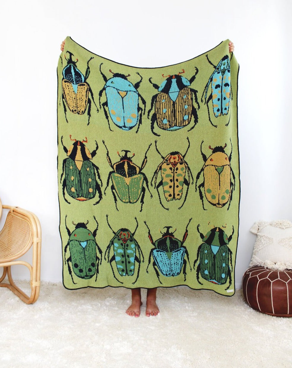 Beetle Party Throw Blanket