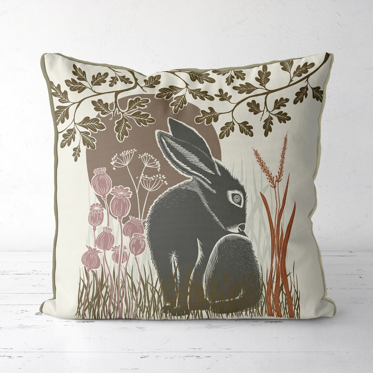 Hare &amp; Wheat Pillow