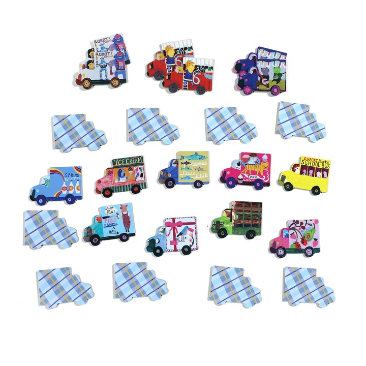 Trucks and a Bus Memory Game – Red Orchard