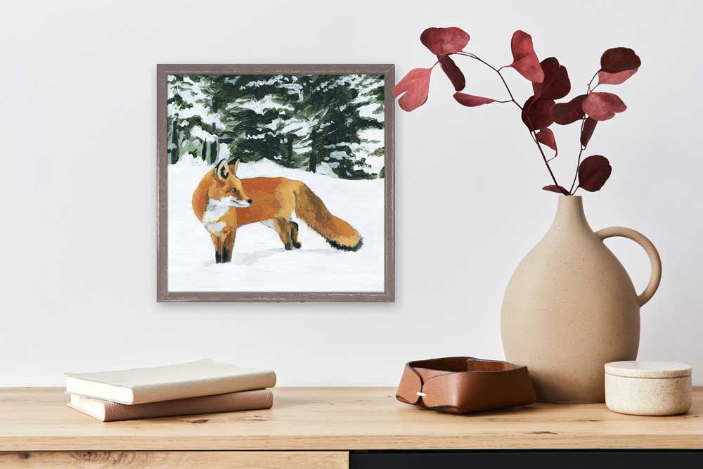Woodland Life Winter Fox Mini Canvas