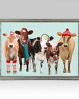 Festive Cow Club Mini Canvas