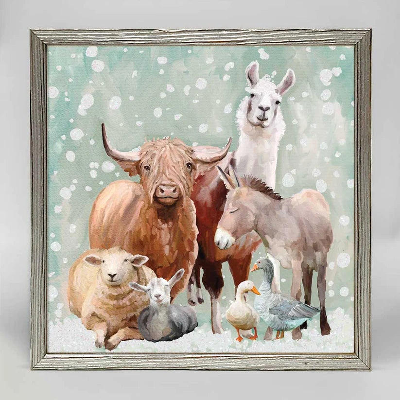 Winter Farm Mini Canvas