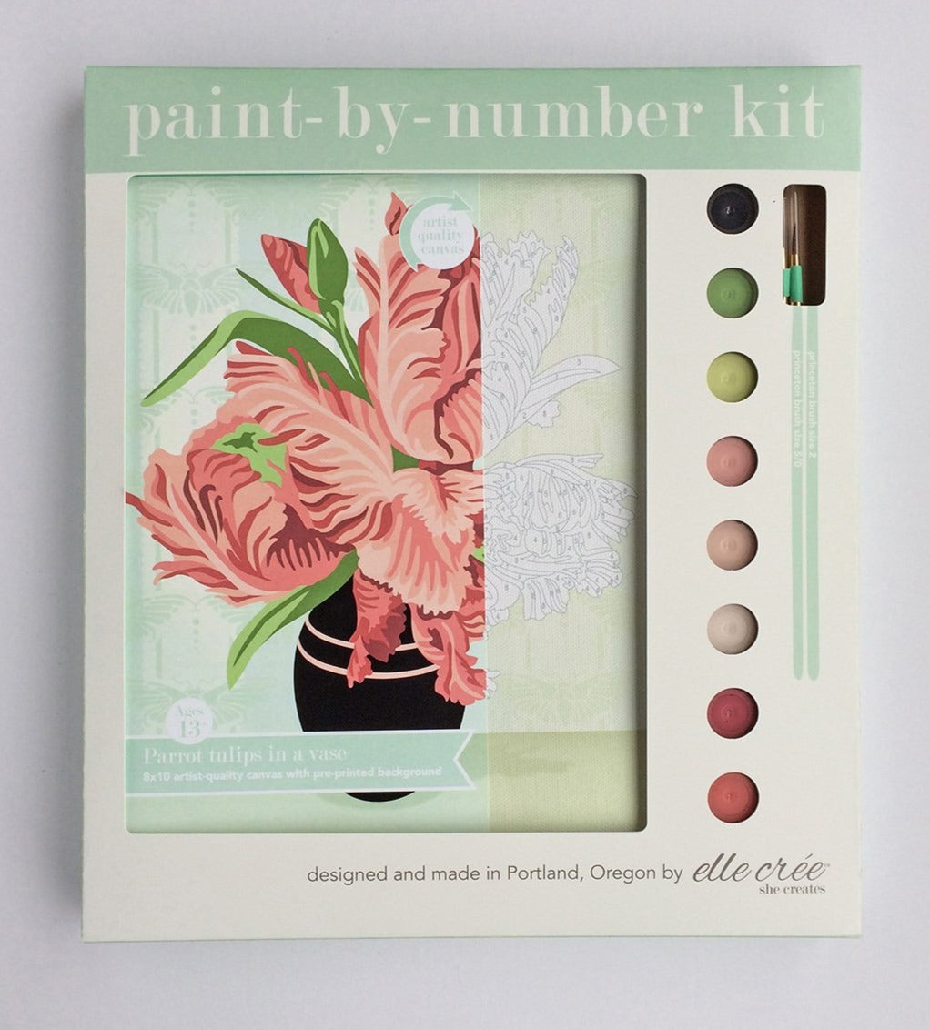 Parrot Tulips in Vase Paint-by-Number