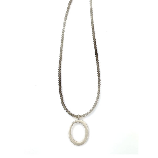 Oval on Smokey Quartz Necklace