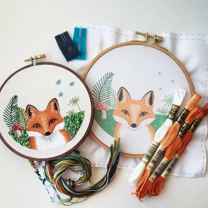Red Fox Embroidery Kit
