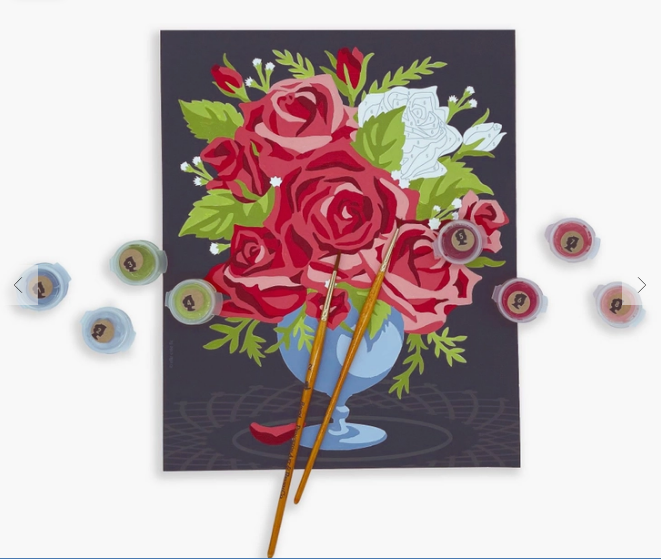 Roses in Vase Paint-by-Number Kit