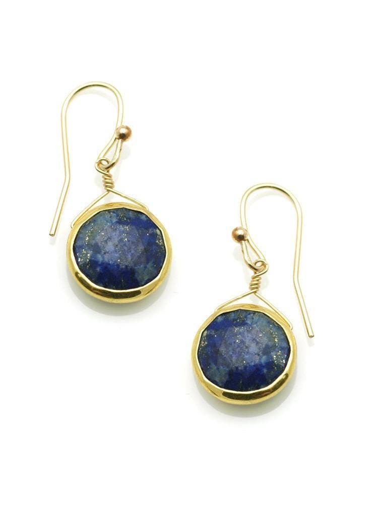 Ocean - Round Lapis Earrings