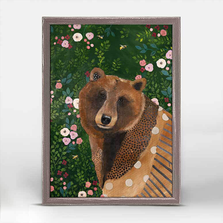 Bear with Flowers Mini Canvas