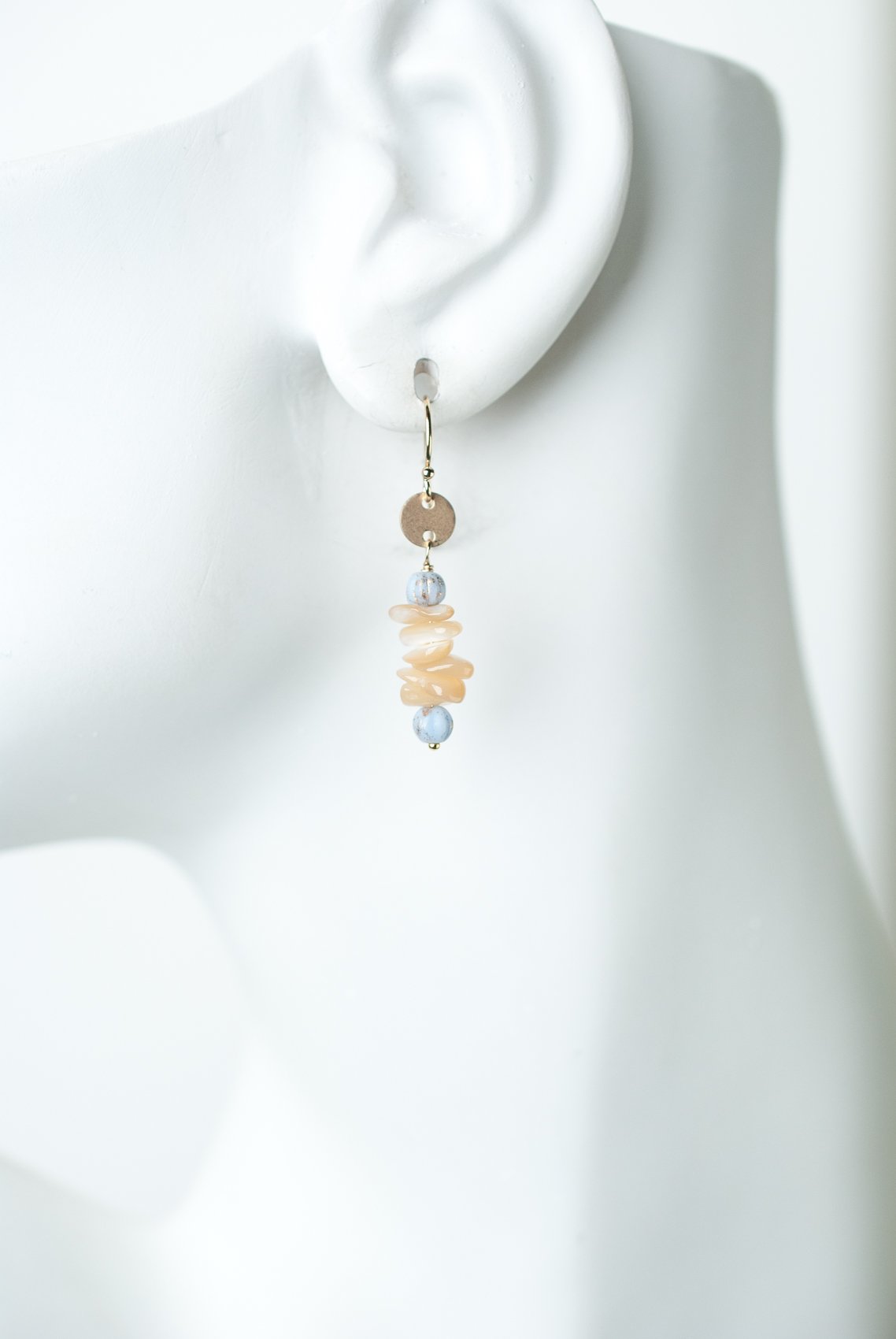Blue Lace Mother of Pearl Dangles