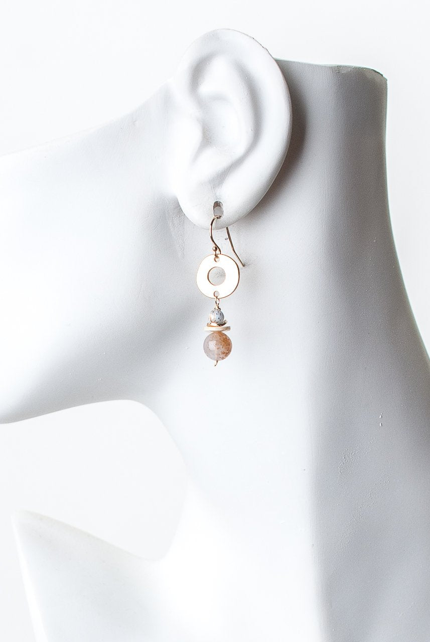 Blue Lace Disc Earrings