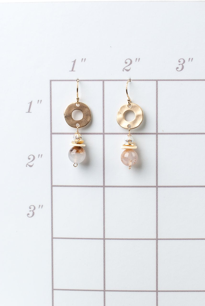 Blue Lace Disc Earrings