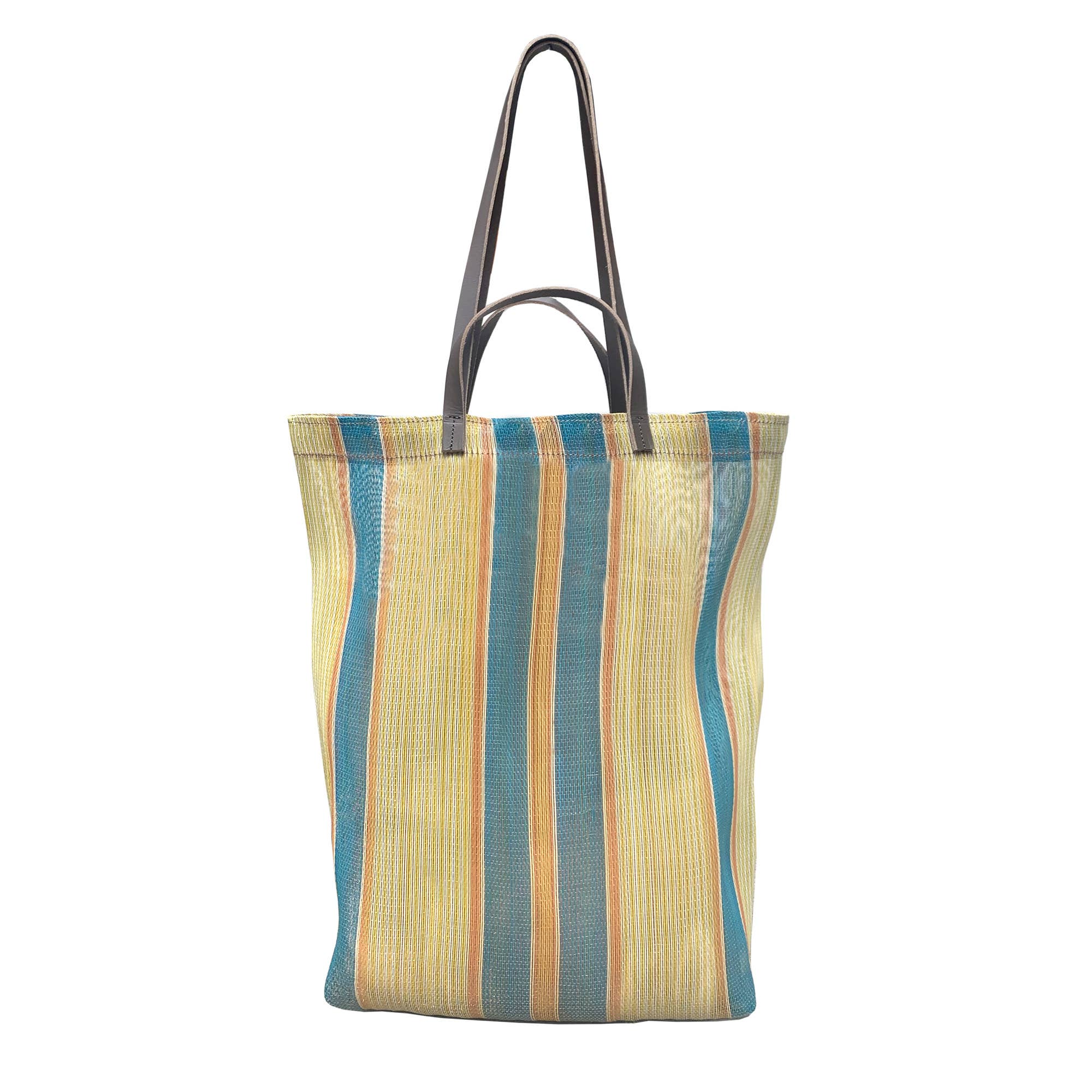Small Assam Market Bag. Assam Market Totepack Orange &amp; Blue