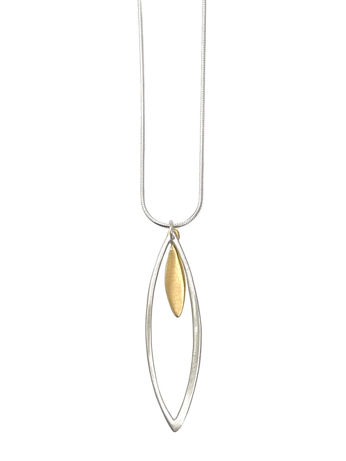 Leaf in Leaf - Silver &amp; Vermeil Necklace