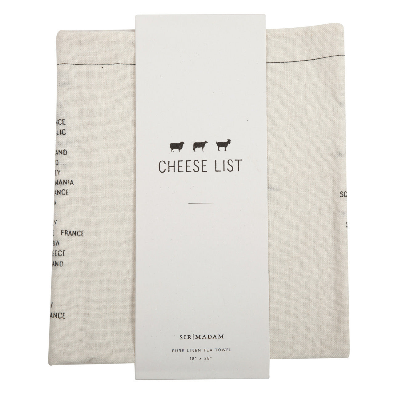 Cheese List Linen Towel