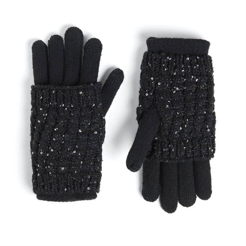 Convertible Touchscreen Gloves - Black