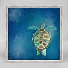 Swimming Sea Turtle Mini Canvas