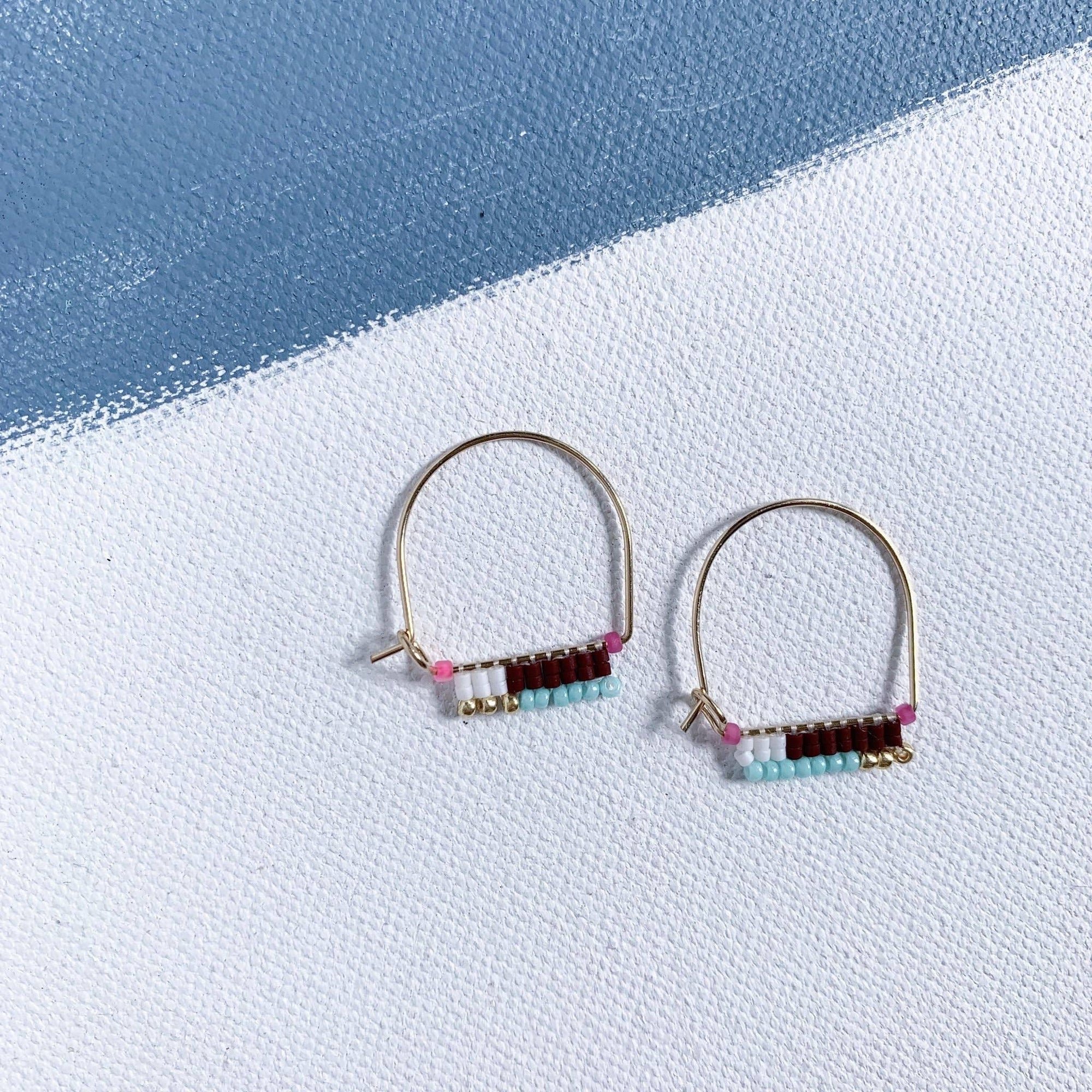 Little Paintbrush Hoops in Cranberry