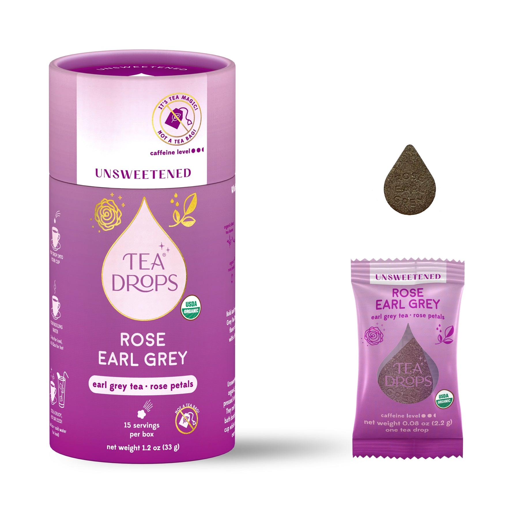 Unsweetened Tea Drops - Rose Earl Grey